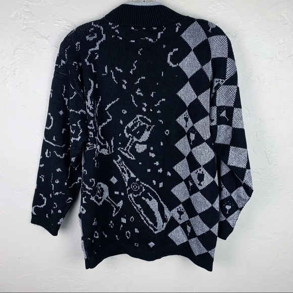 Vintage Black and White Cowl Neck Sweater - Picture 10 of 13